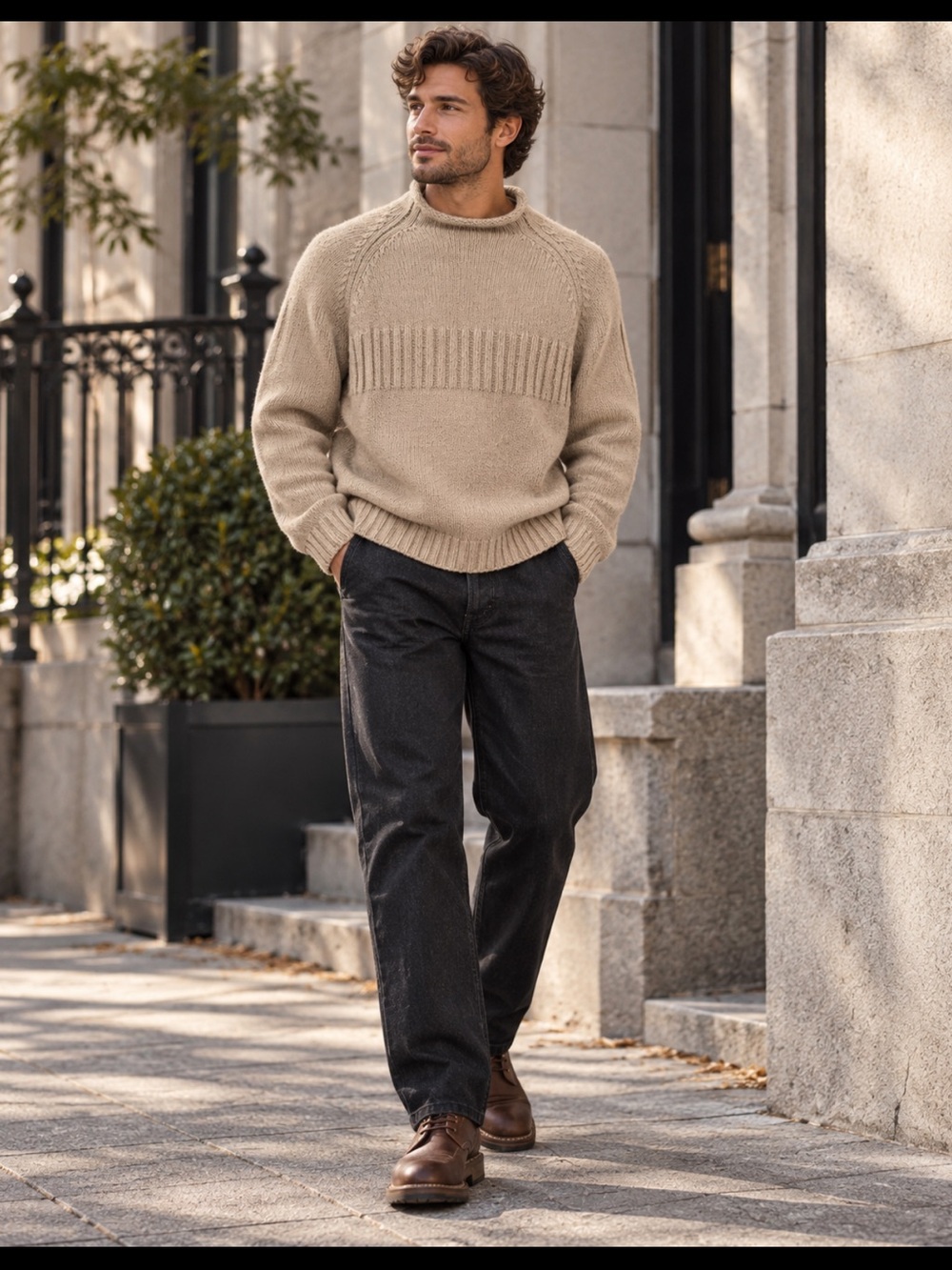 Timberland men’s Heavy Lambswool Mohair rollerneck Sweater L fisherman